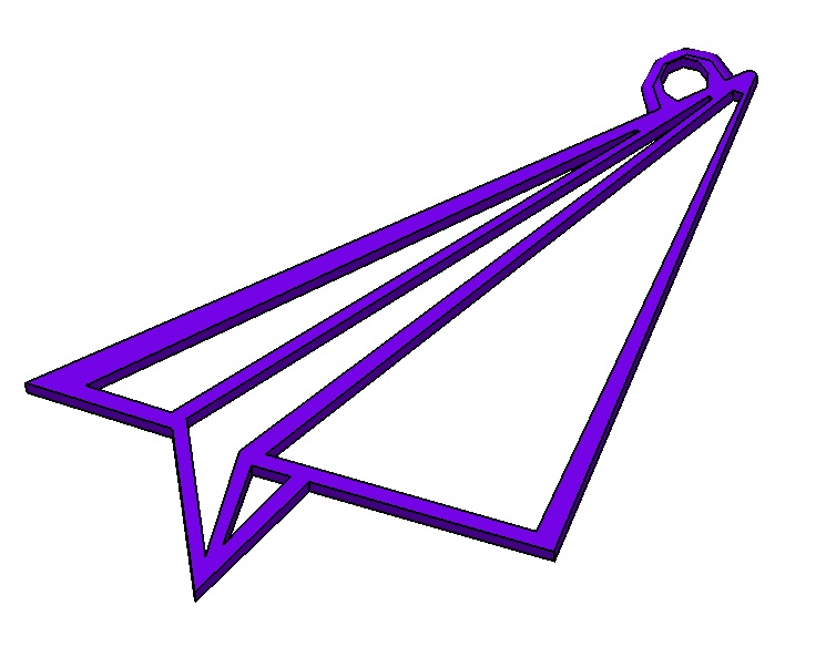 Colgante avión de papel