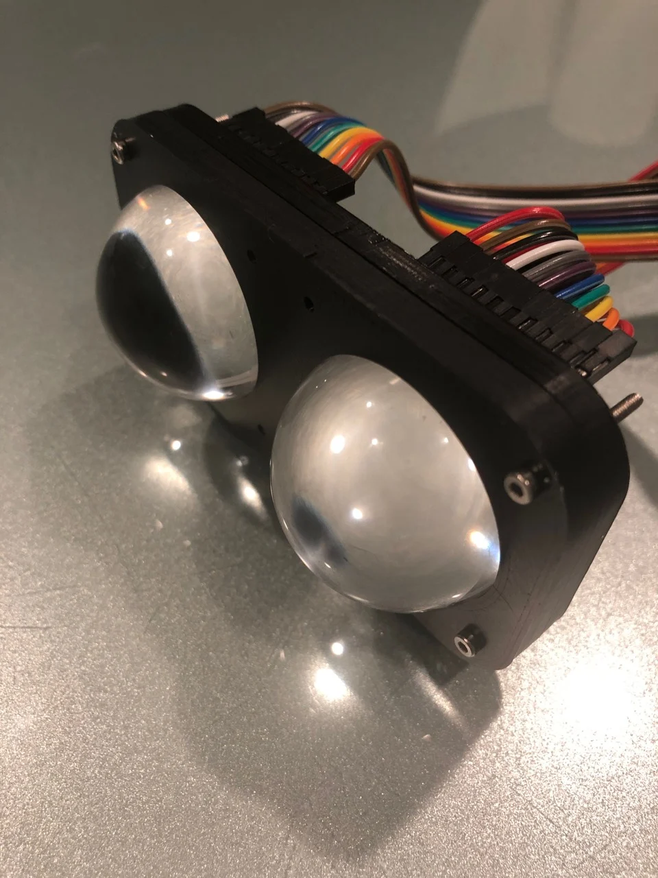 Dual Eye Lens holders for Adafruit Snake Eyes Bonnet