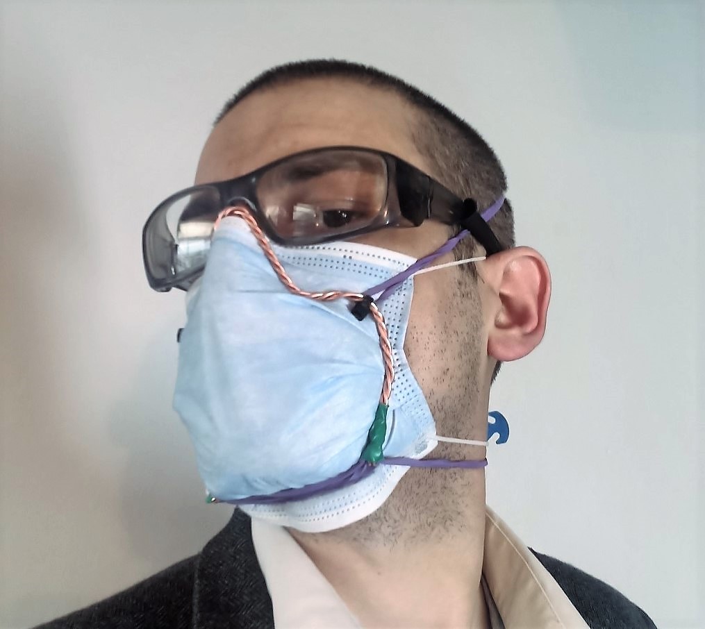 DIY Mask brace / fitter using twisted copper wire cores