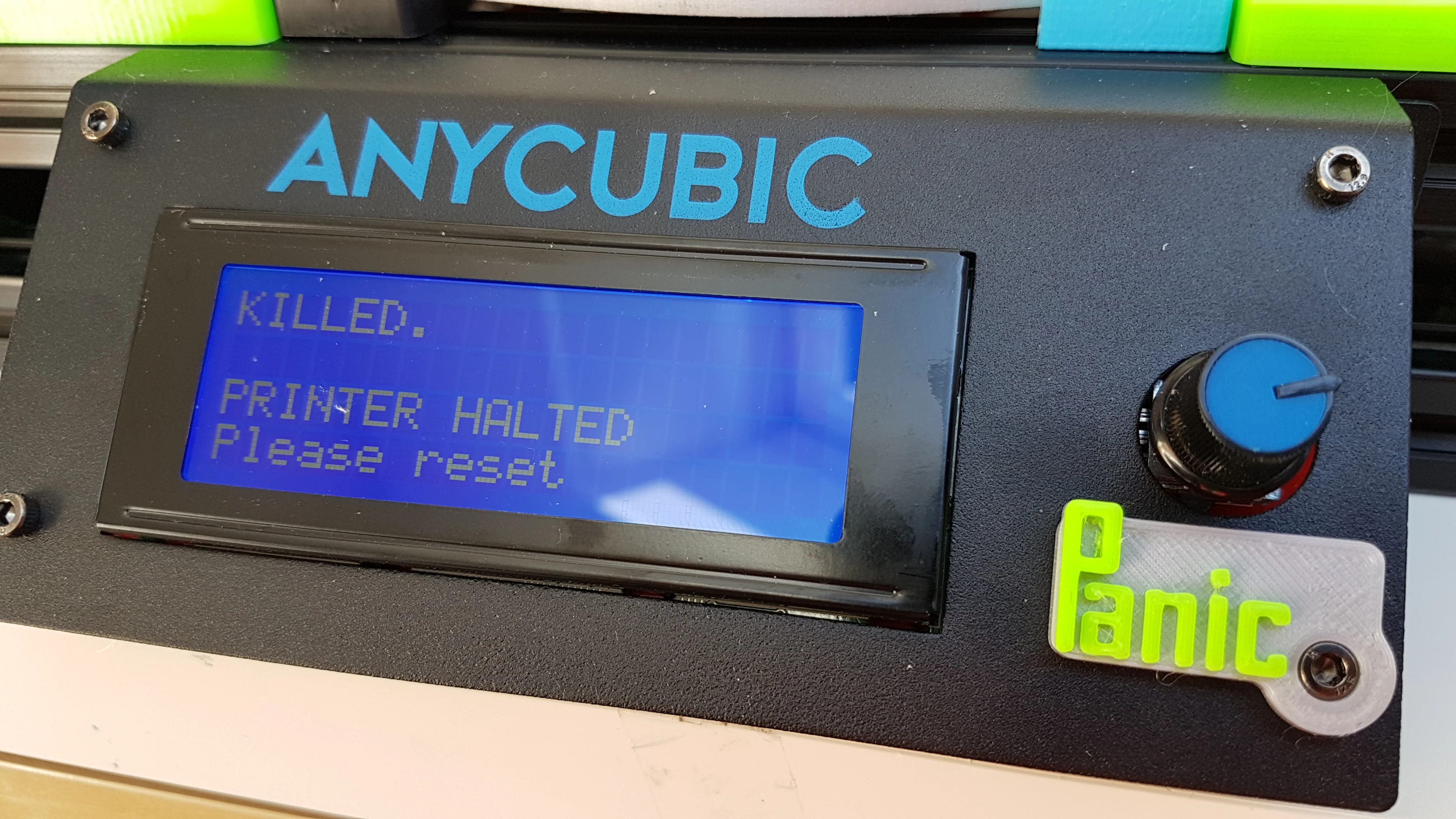 Anycubic Kossel Plus Panic Reset Button