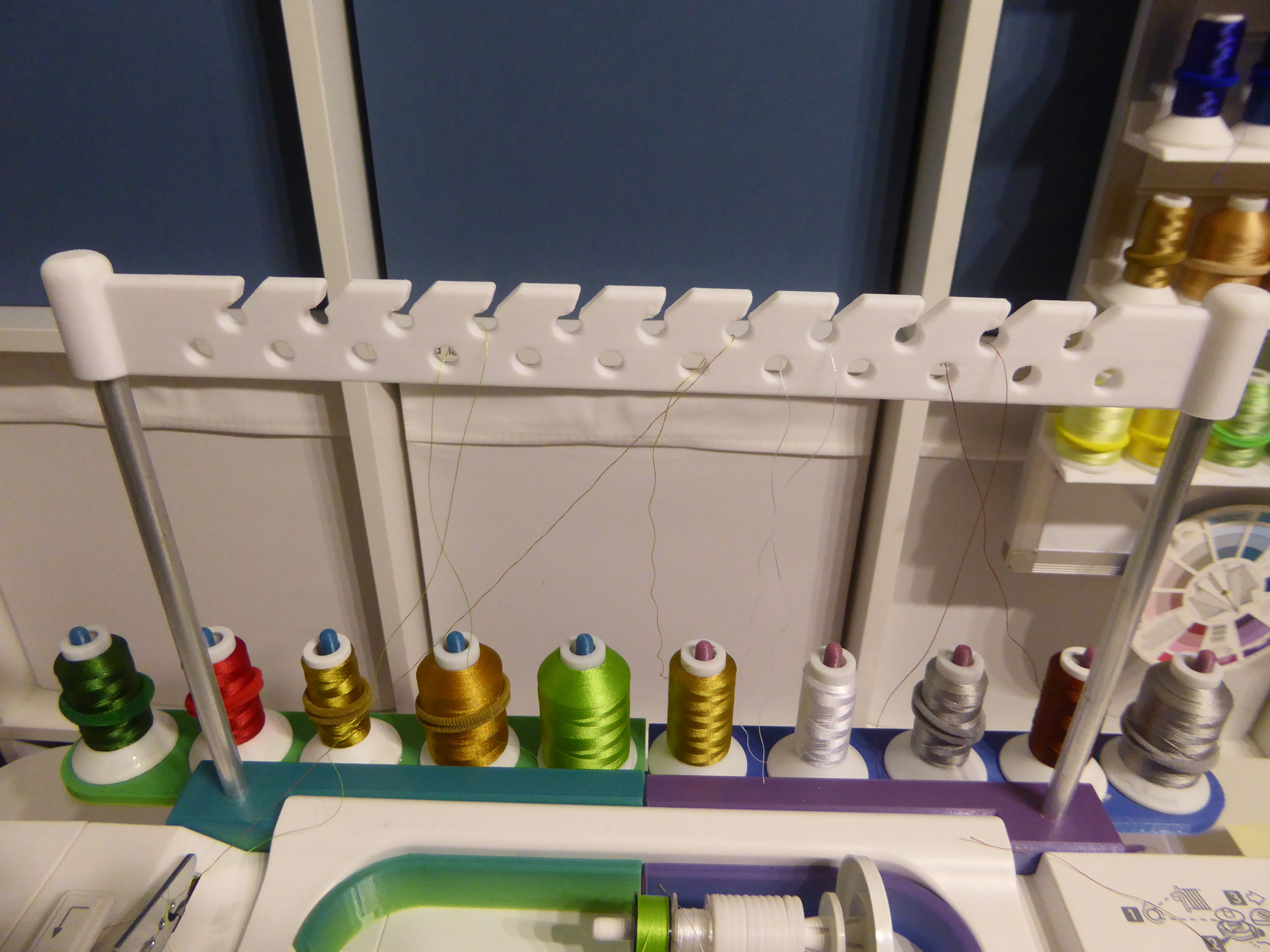 Janome Memory Craft 550E embroidery machine thread holder/organiser