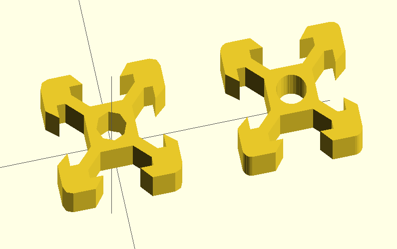 Extrusion profile 20x20 V-slot openscad