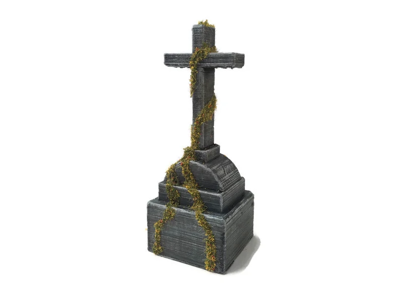 Large Cross Gravestone Headstone Cemetery Graveyard Scatter Terrain