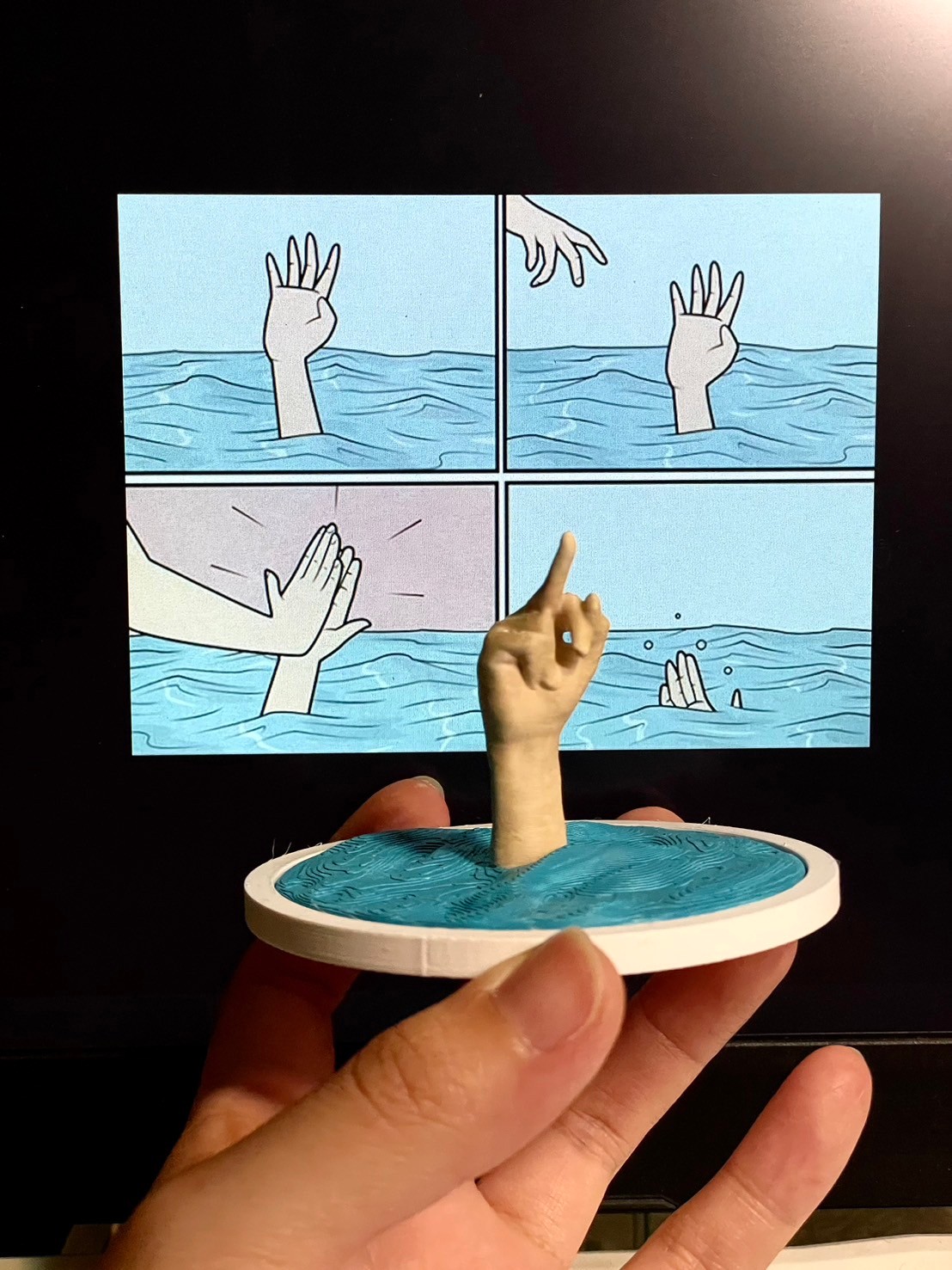 Middle Finger Above Water meme
