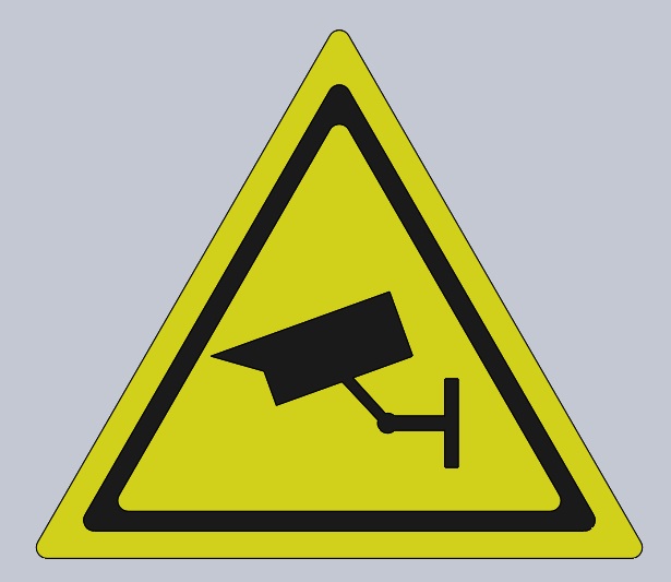 Security camera warning sign