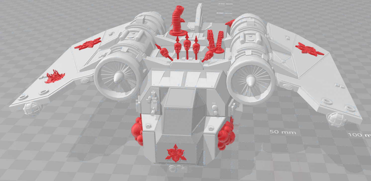 Nurgle accents for Arvus Lighter like flyer - WH40k