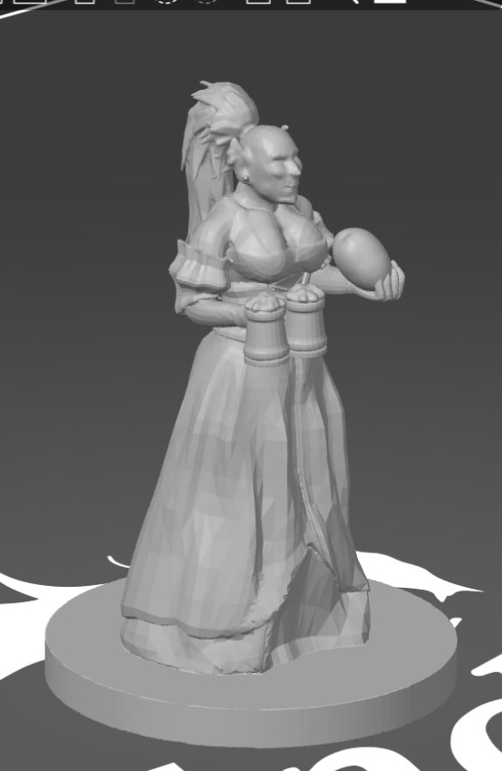 Buzum the comely half-orc barmaid