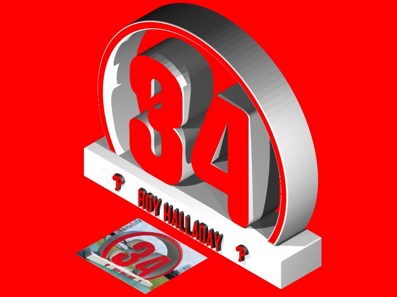 Roy Halladay 34 Retired Number Statue