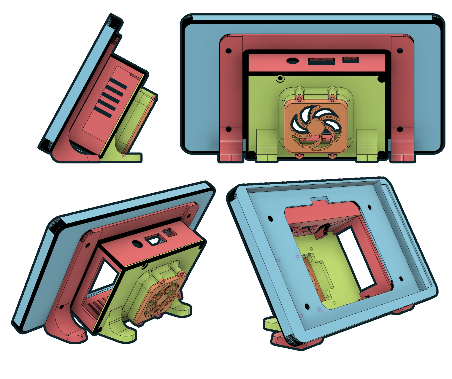 Pi 3 B Case with 7" Screen and fan.