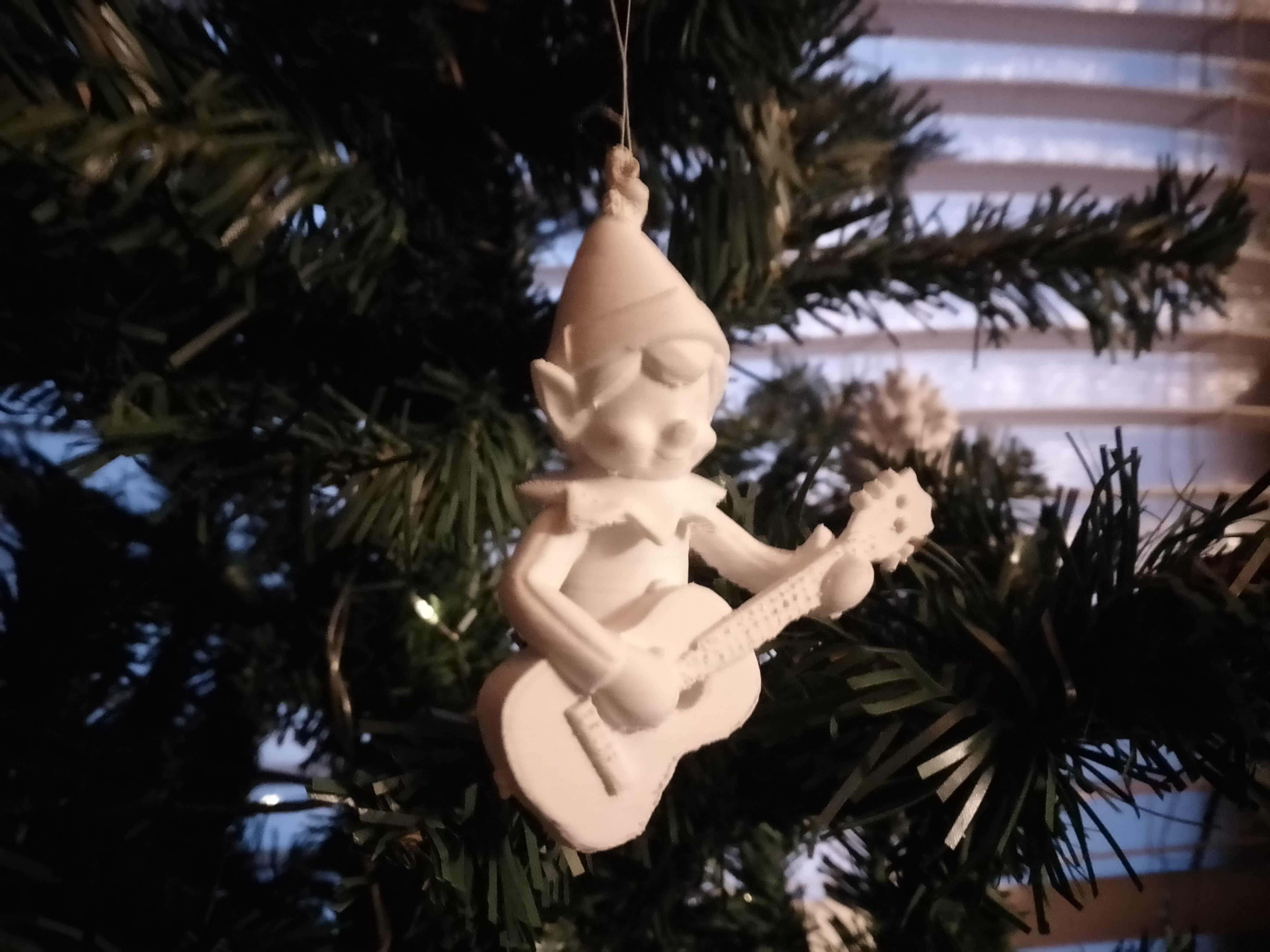 Guitar Elf Christmas Ornament Decoration