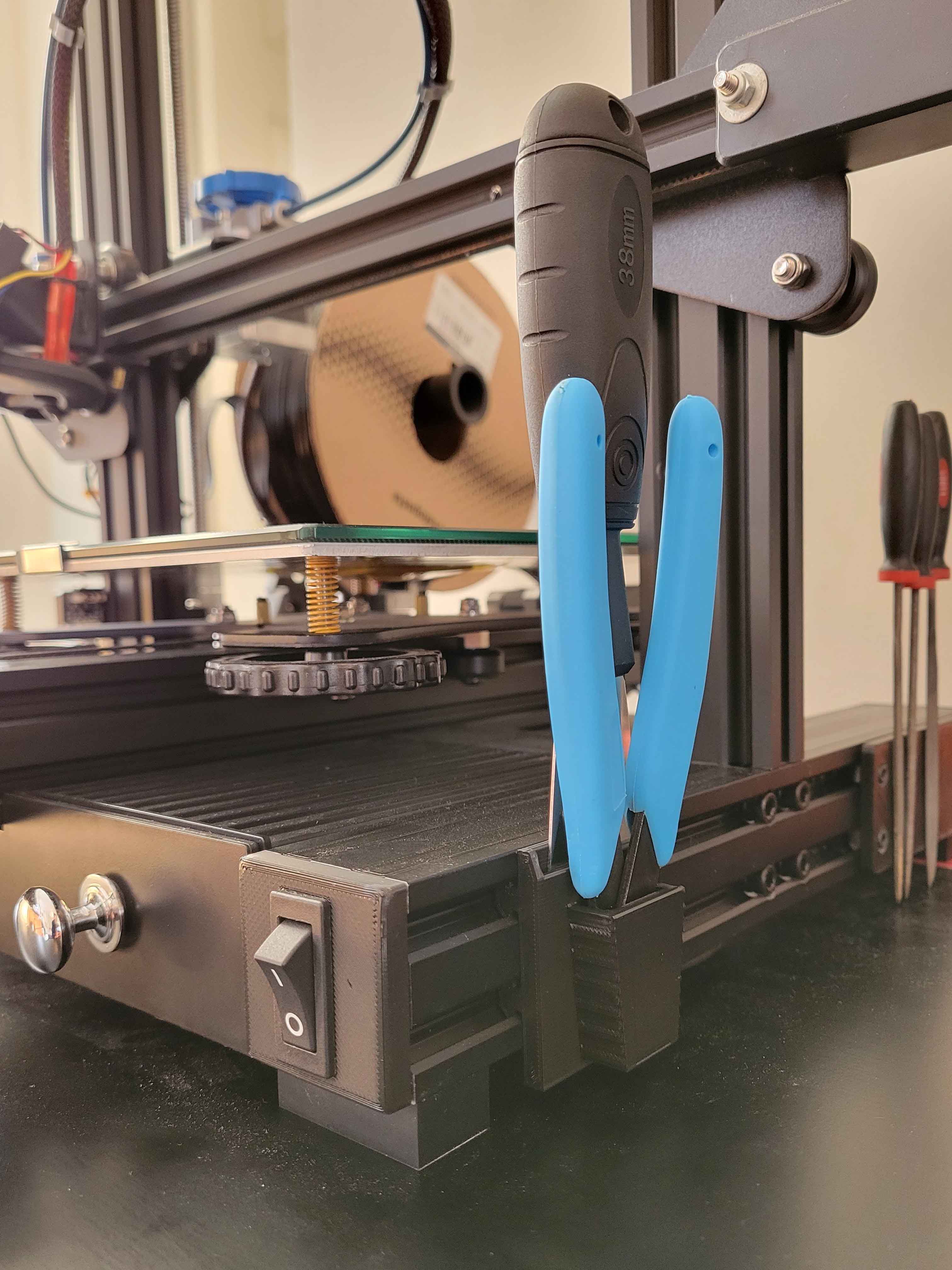 Ender 3 V2 Scraper & Snips Holder