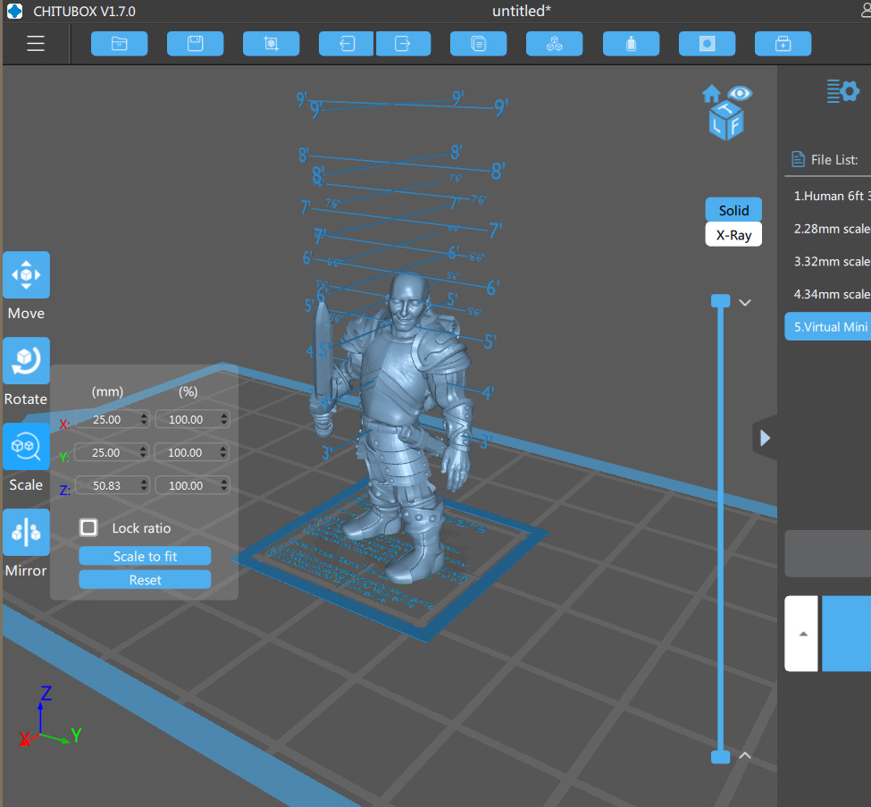 Virtual Miniature Scaler - based on floor tile size