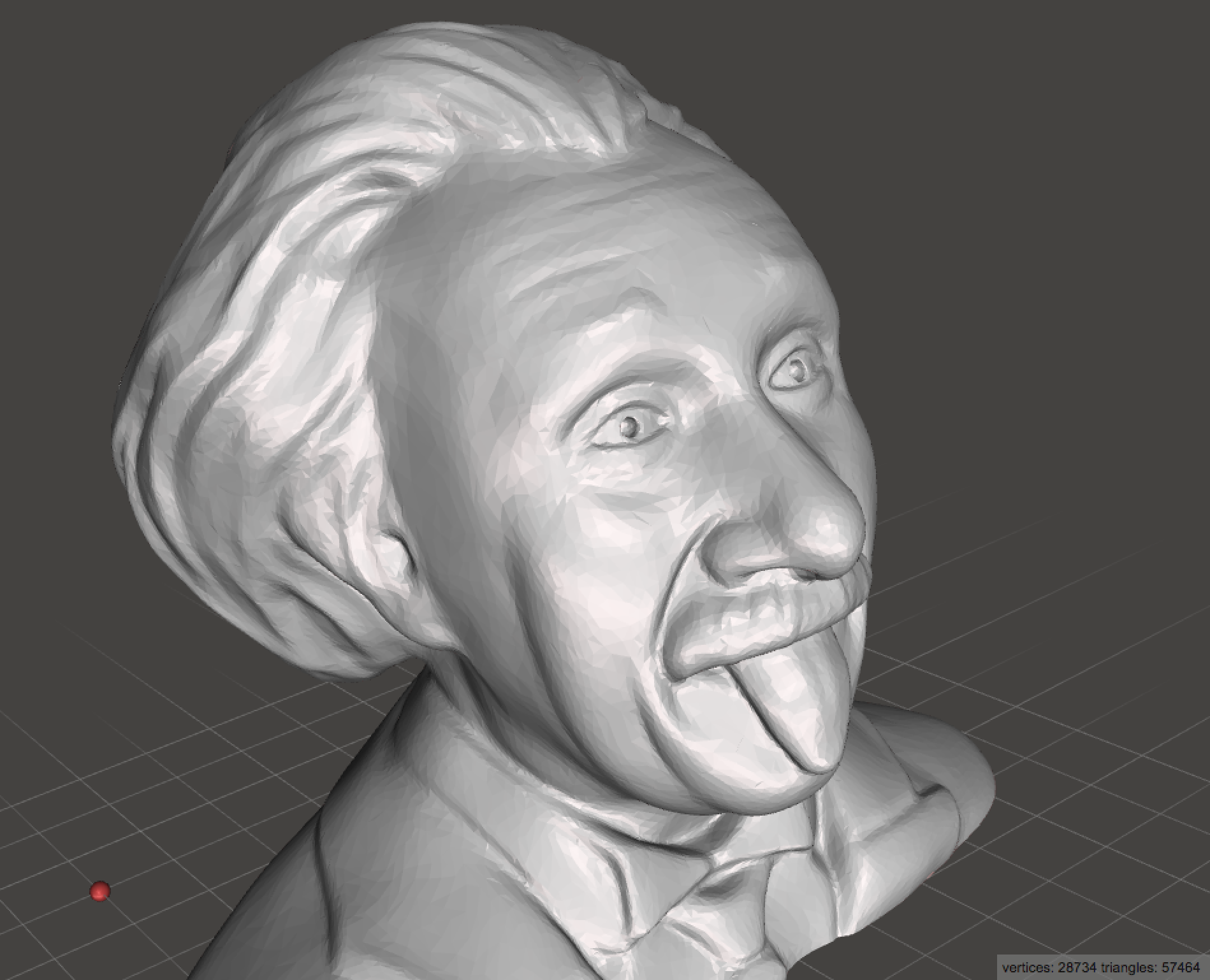 Tongue Einstein Bust with Pupils (Reduced Filesize)
