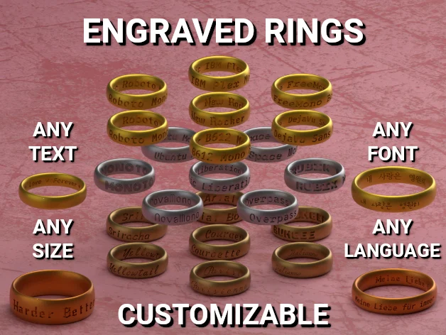 Customizable Engraved Rings