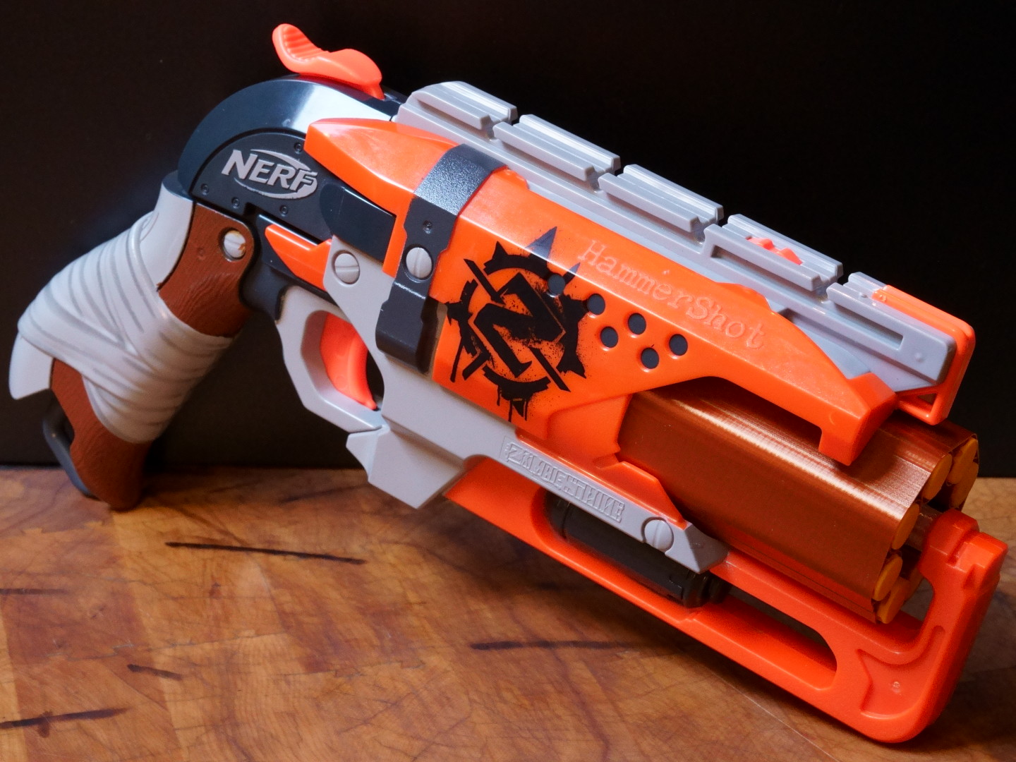Spiralized Cylinder for the Nerf Hammershot 8-shot Mod