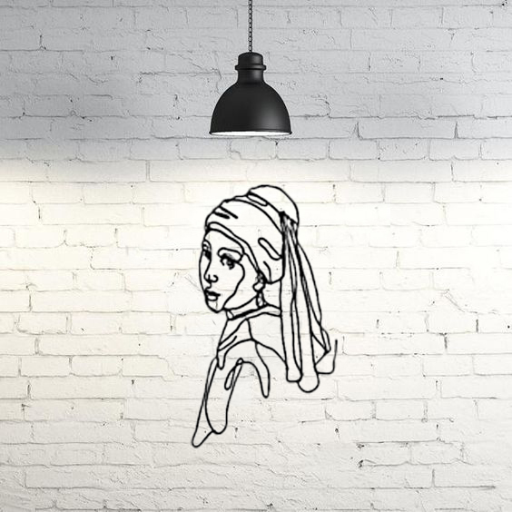 Girl with a pearl earring I Johannes Vermeer I Line Art