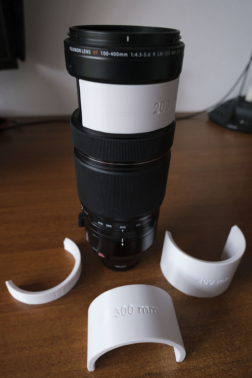 Spacers to hold unfolded the Fuji zoom Fujinon 100-400mm f/4.5-5.6