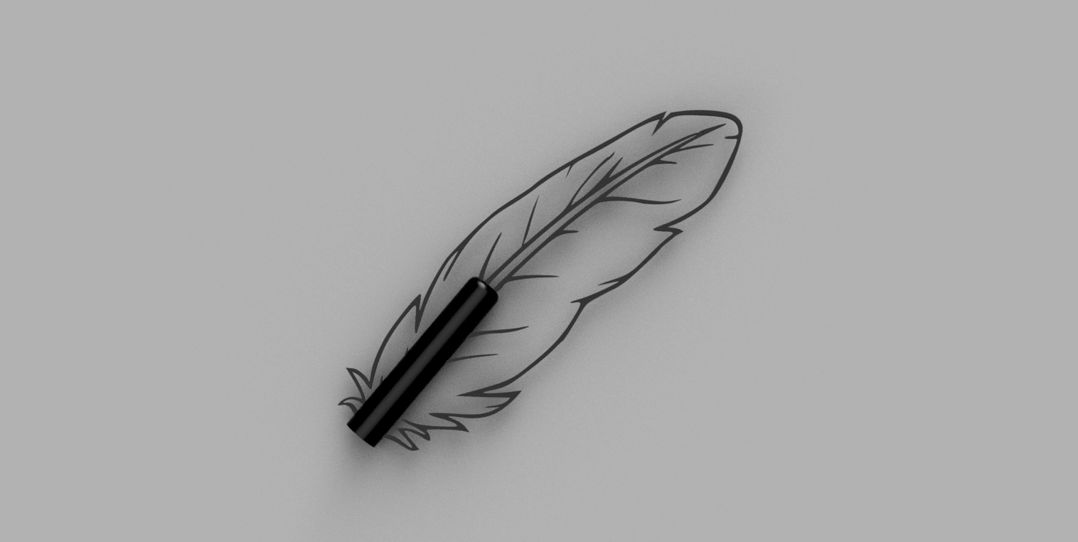 Feather / quill shaped pen cap