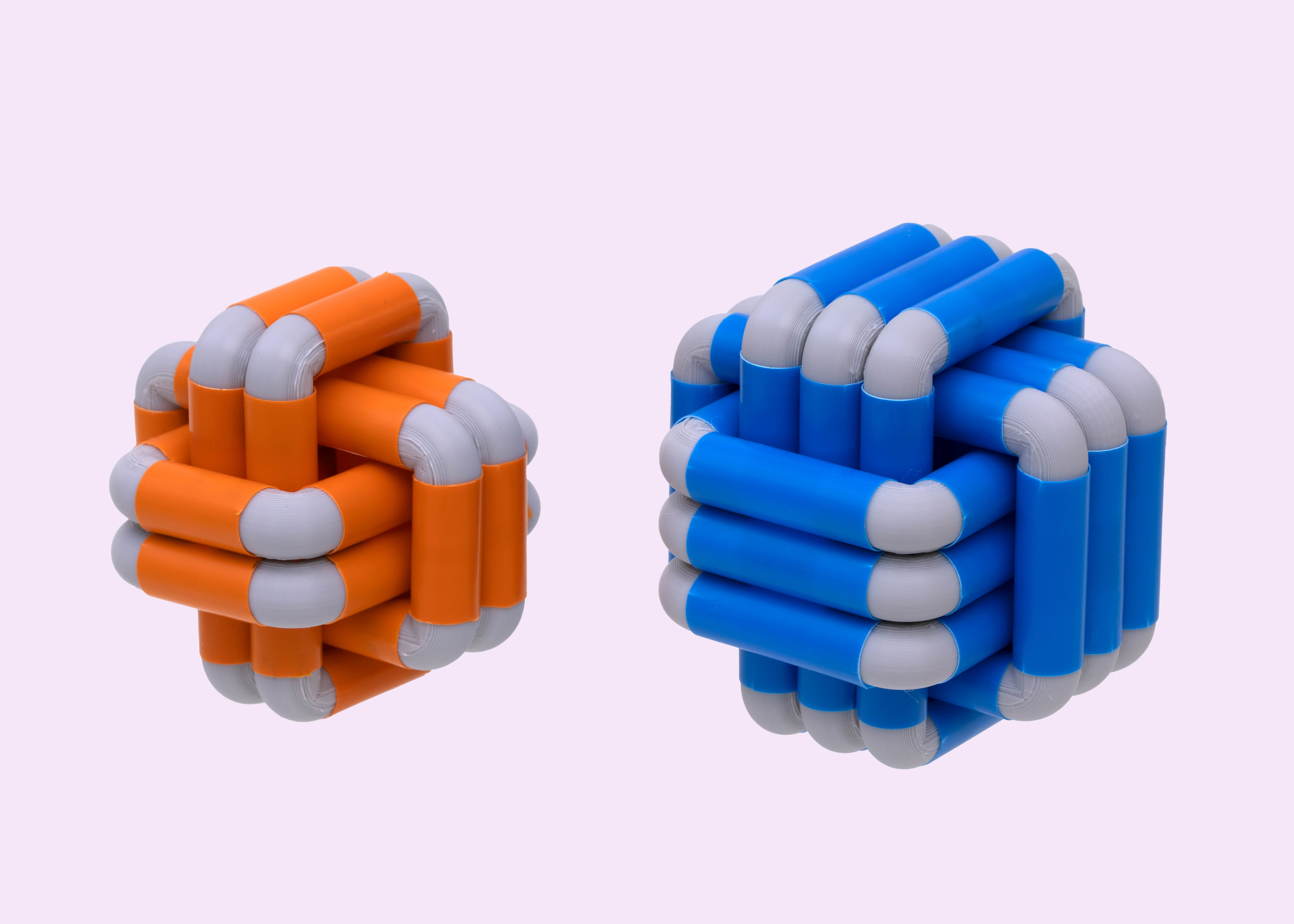 The Monkey’s Fist Geometric Model. A straw craft project with 3D printed connectors.