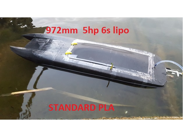 BIG RC Powerboat in parts for easy -ish "Happy Printing" "5hp" The Beast