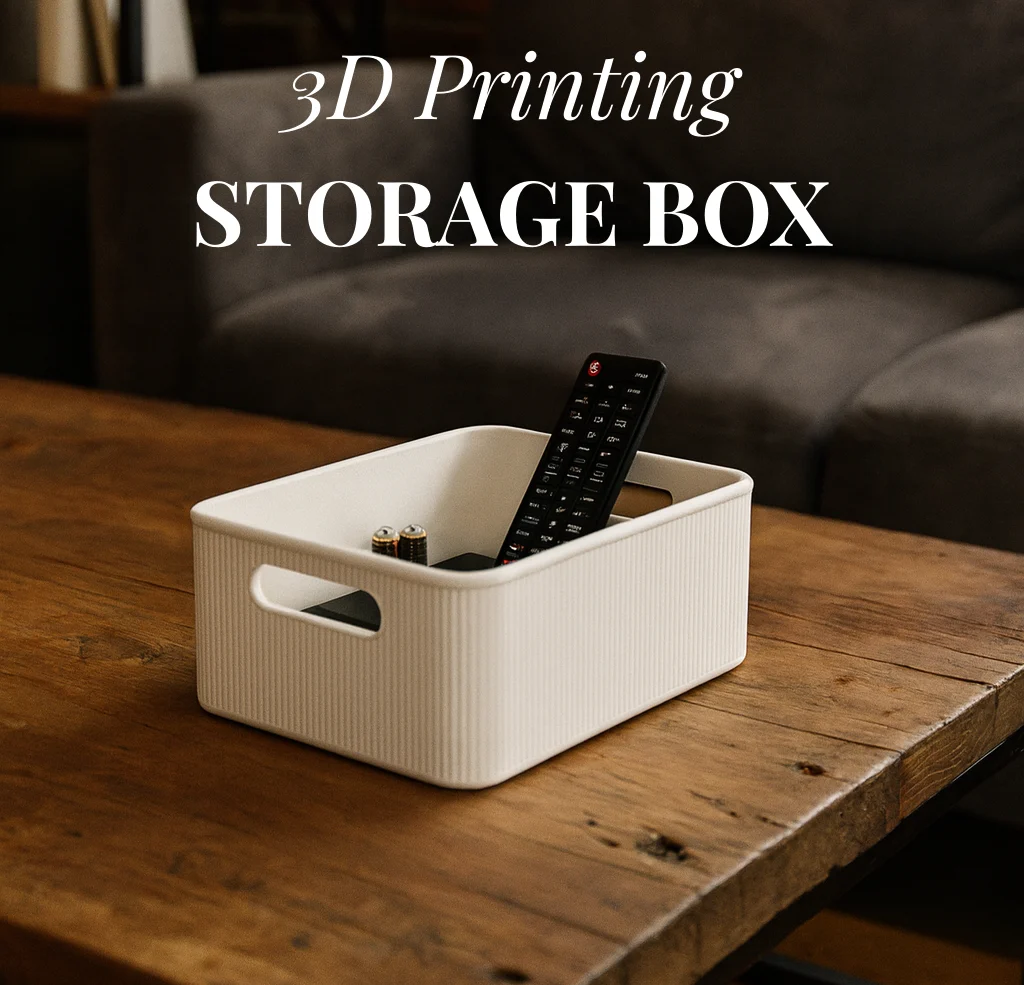 Storage Box with Side Handle, 3D Printed Organizer Bin