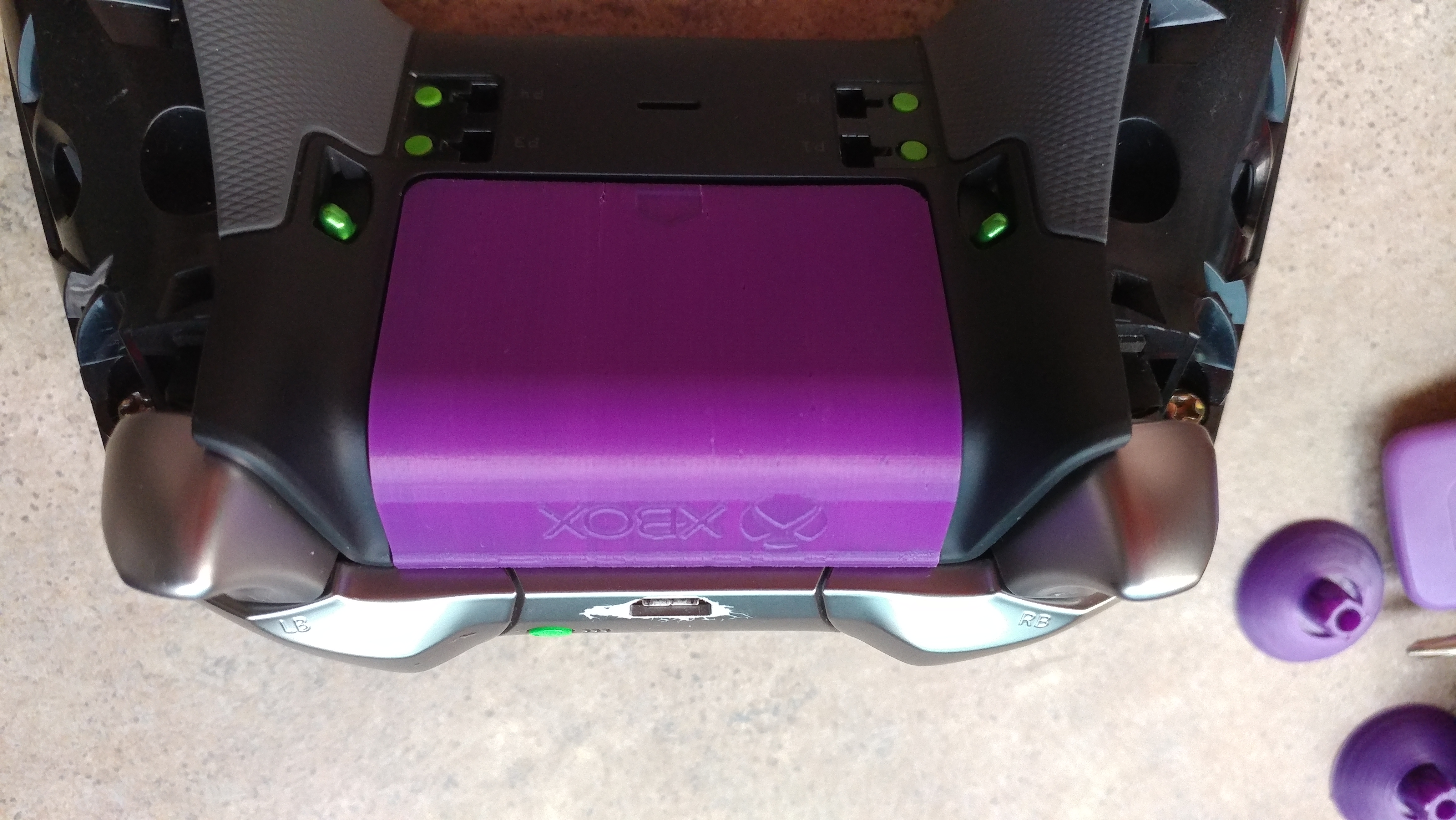 Xbox One Elite battery cover with smoothed back and logo added