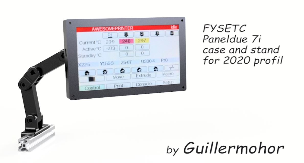 FYSETC Paneldue 7i case and stand for 2020 profil