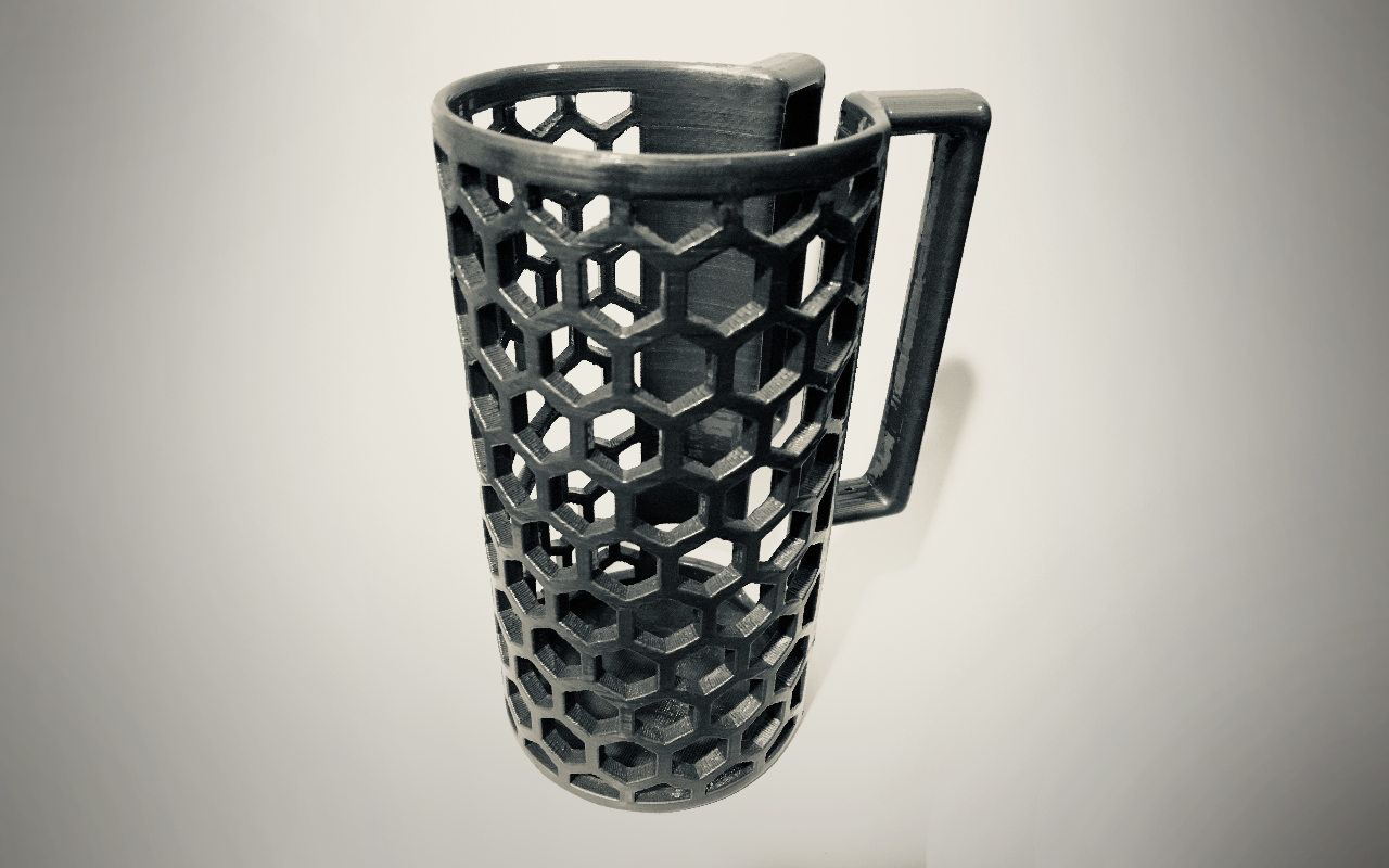 Plastic milk bag holder (with hexagon pattern)