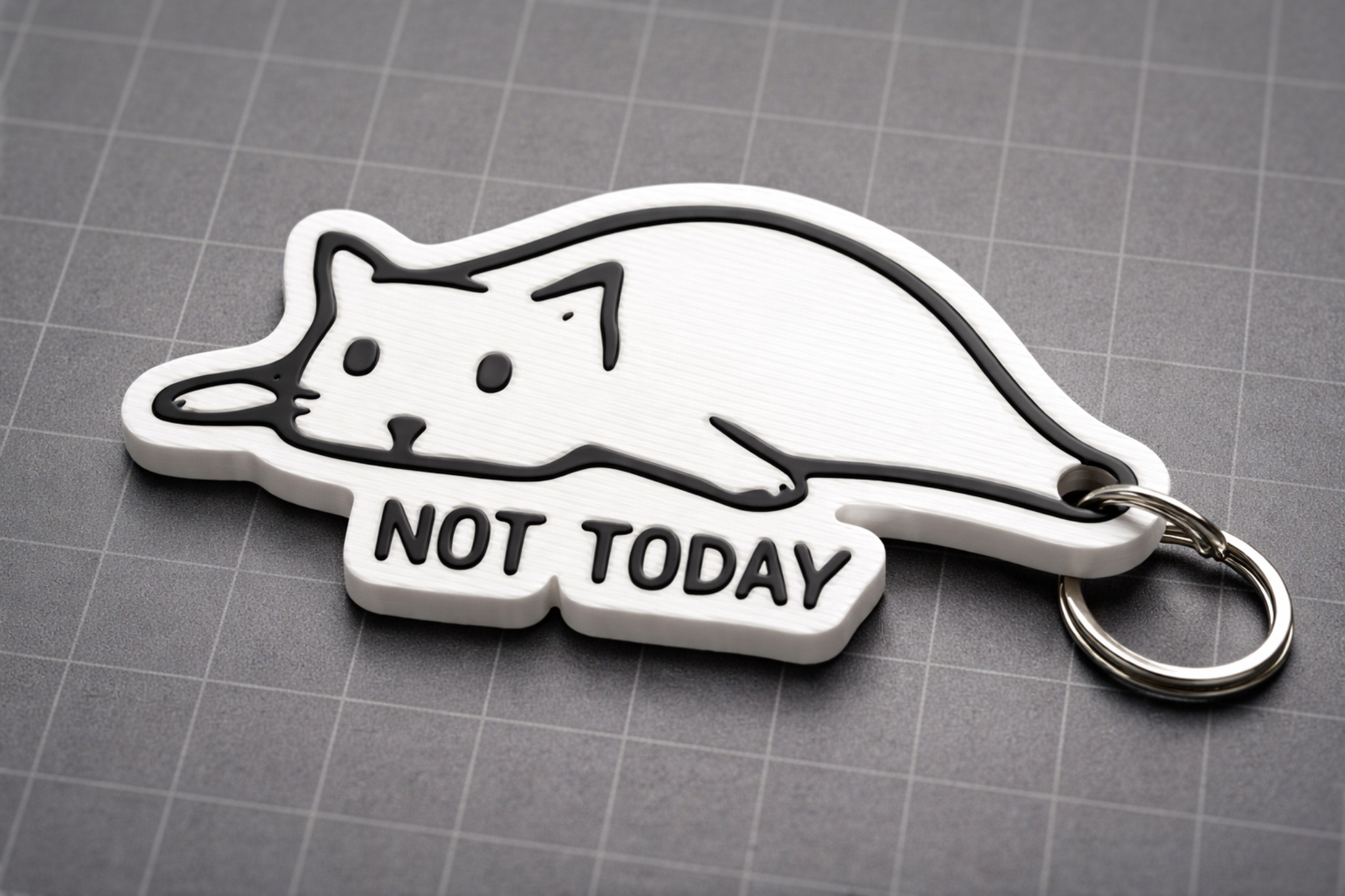 “Not Today” Cat Keychain – Relatable & Cute Accessory