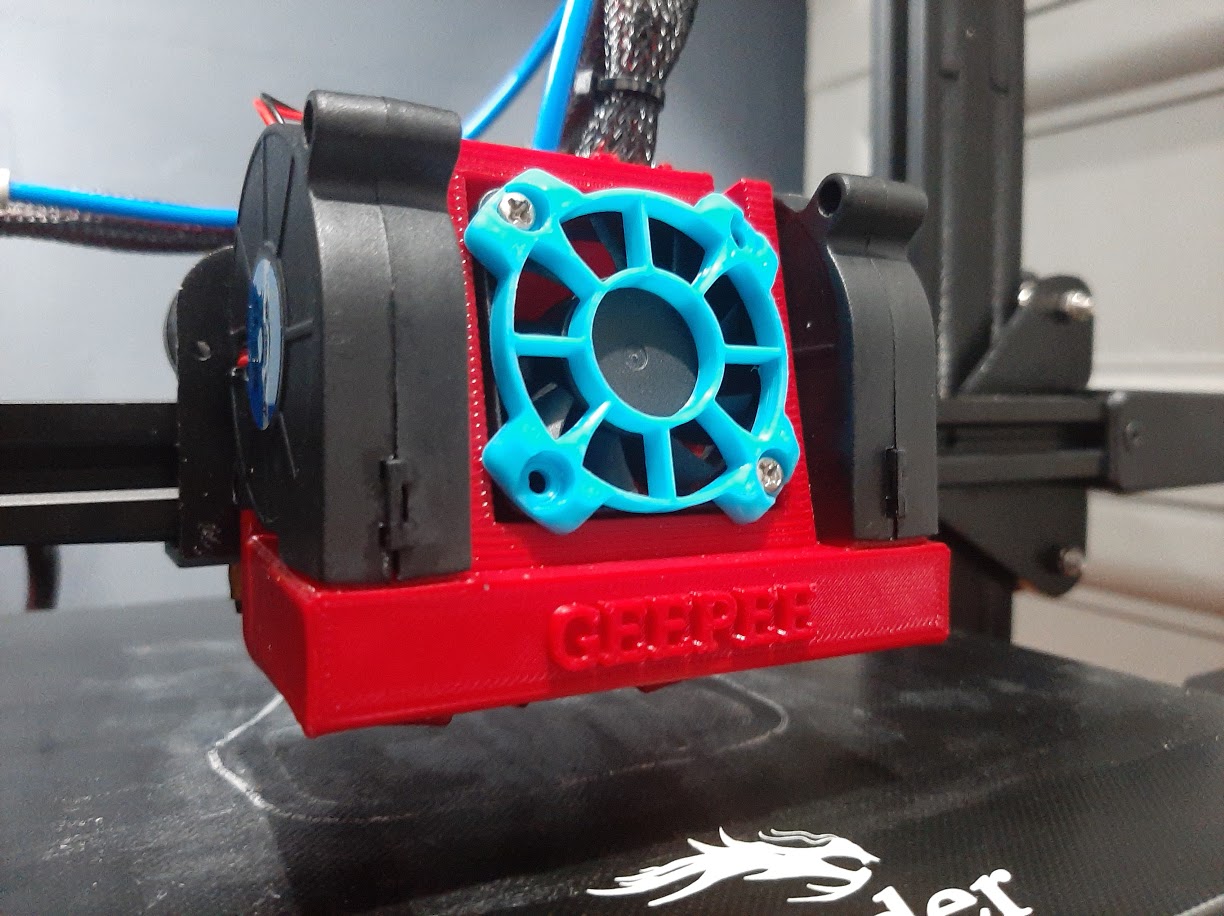 Screwless Dual 5015 Satsana Duct For Ender 3 v2 Remix