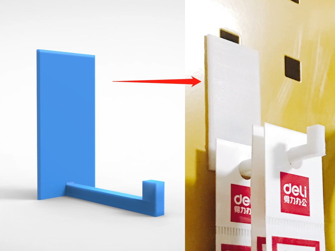 Customizable L-Hook / holder for square Pegboard (Pegstr )