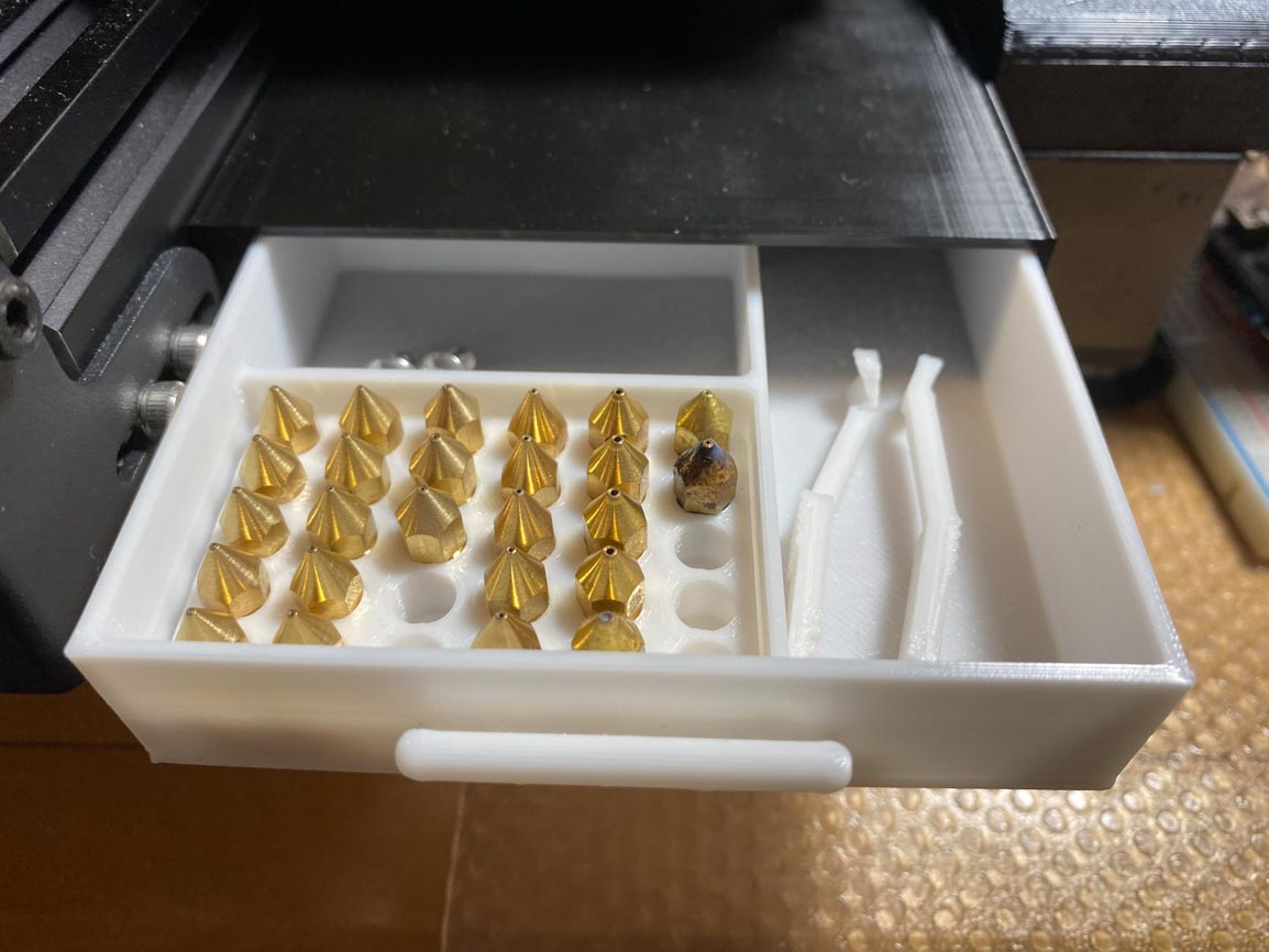 Nozzle Holder for Ender 3 Drawers
