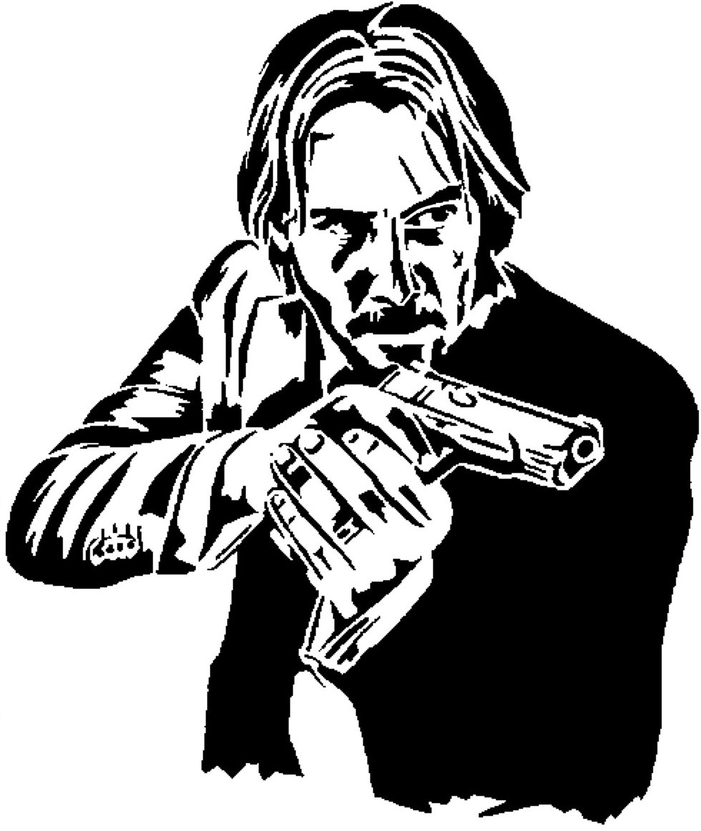 John Wick stencil 6