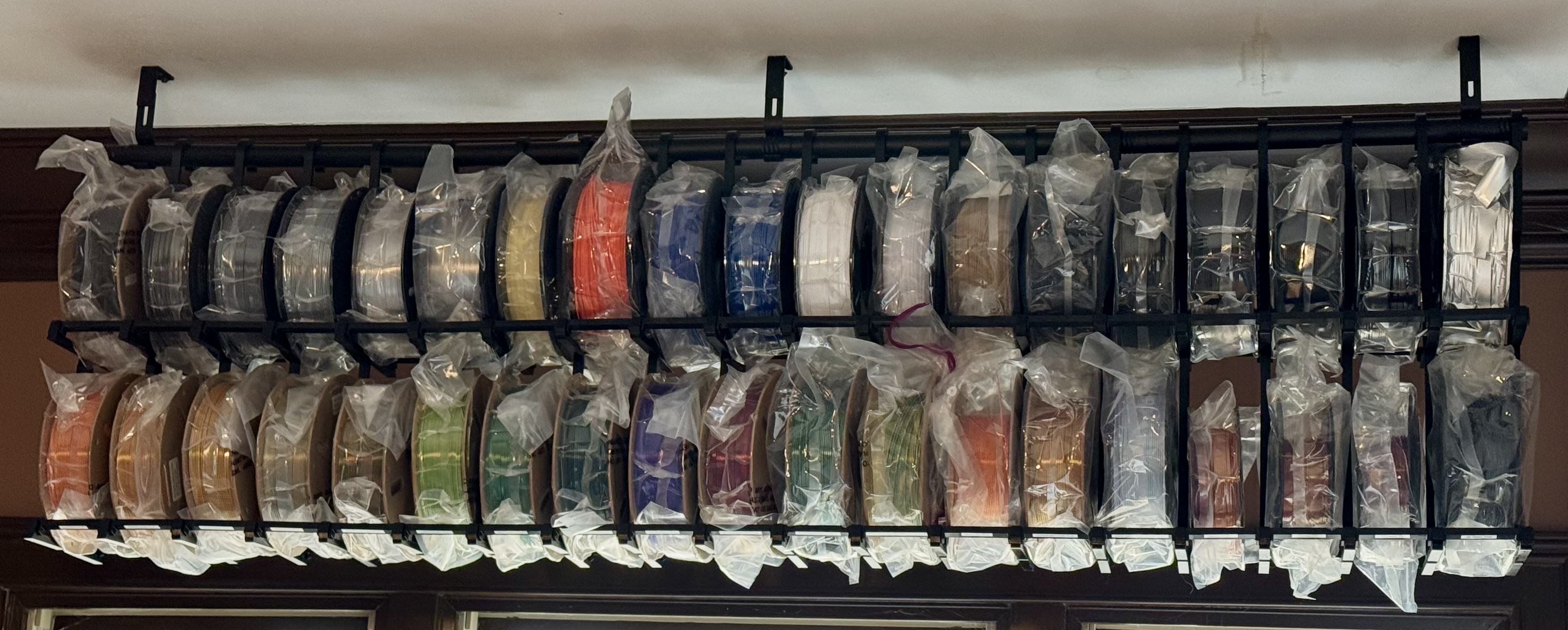 Modular Hanging Filament Spool Rack (Curtain/Closet Rod)