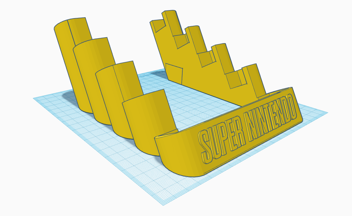 SNES: 5 Cart Stand (NTSC) With Logo, Less Material