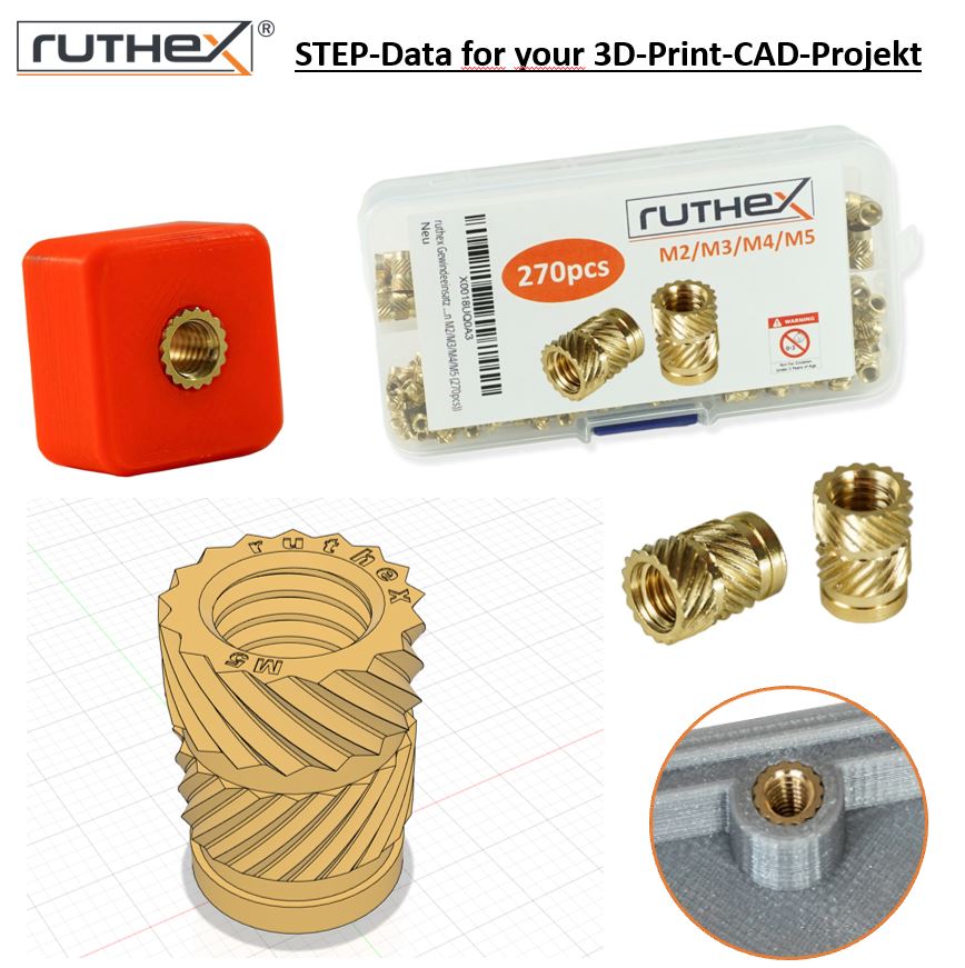 ruthex Step-Data threaded inserts M2-M8