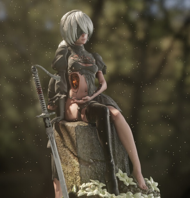 NieR:Automata 2B and 9S 3D print