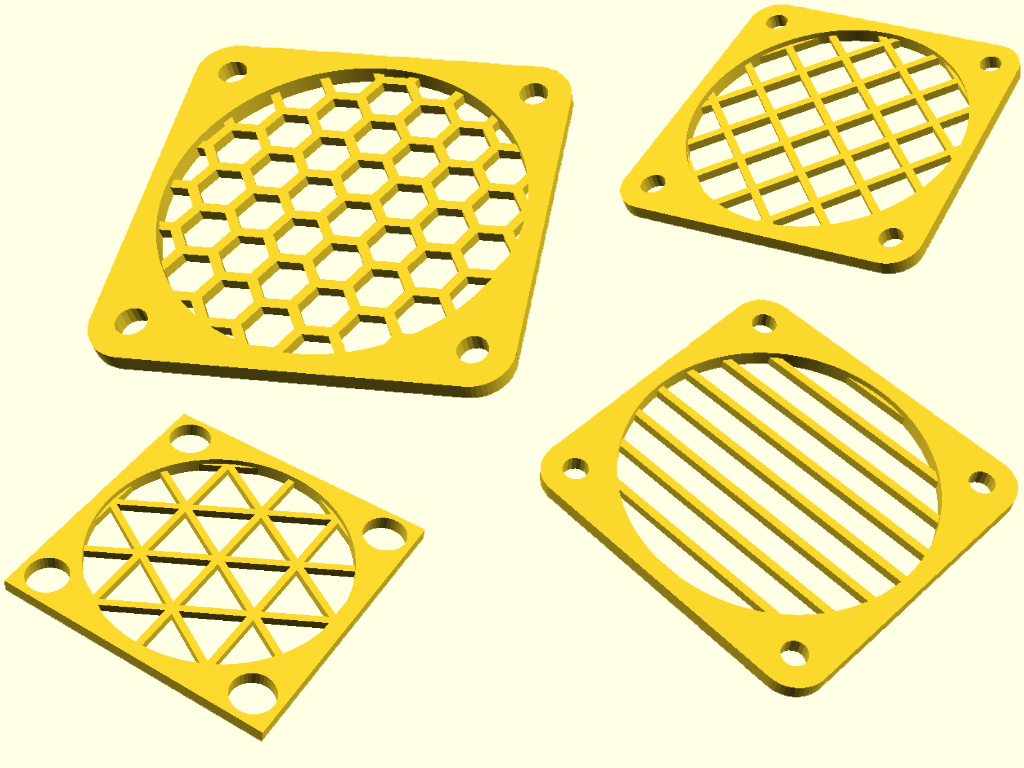 Fan grill, customizable (parametric)