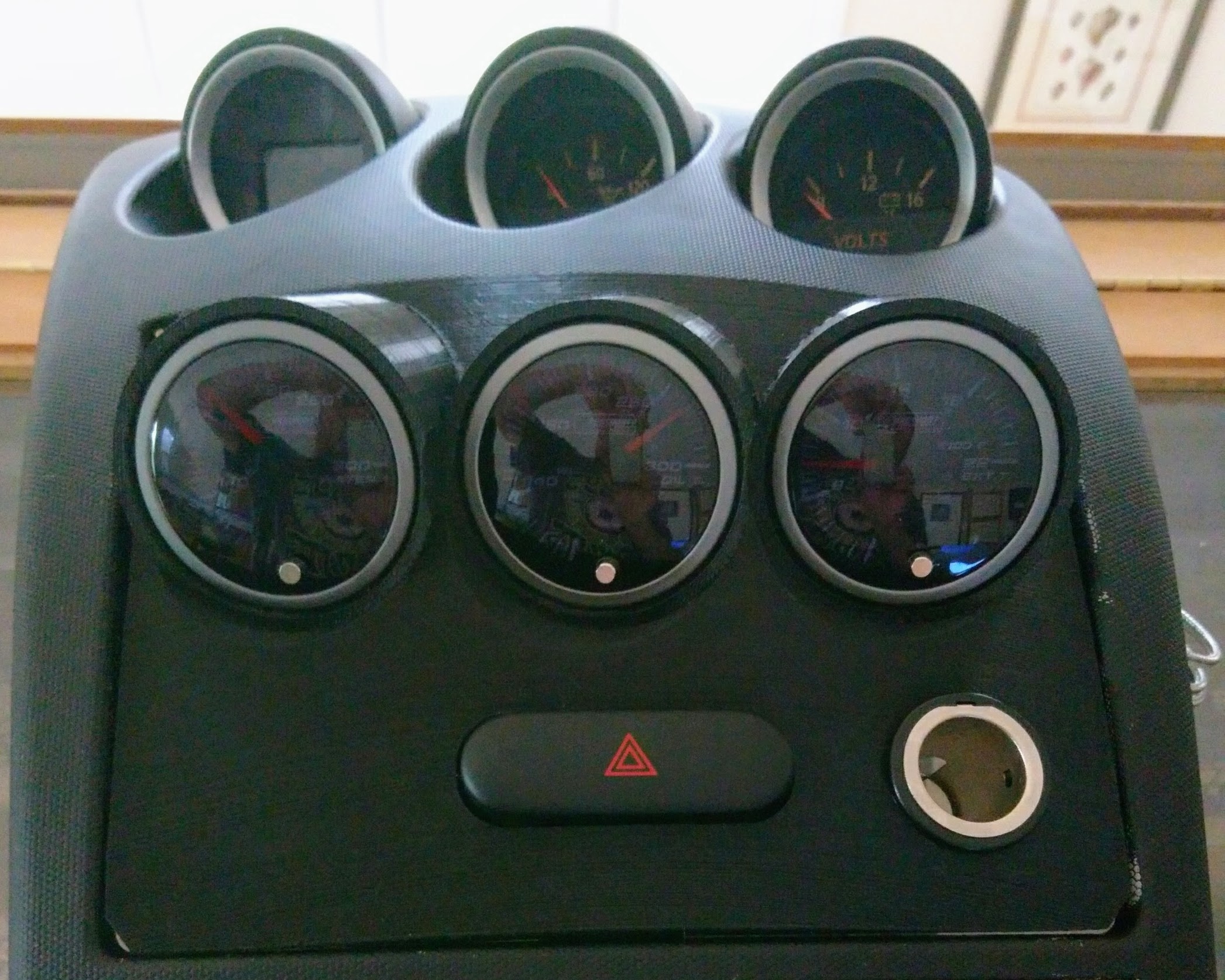 Nissan 350Z center console gauge panel  - replaces cubby storage