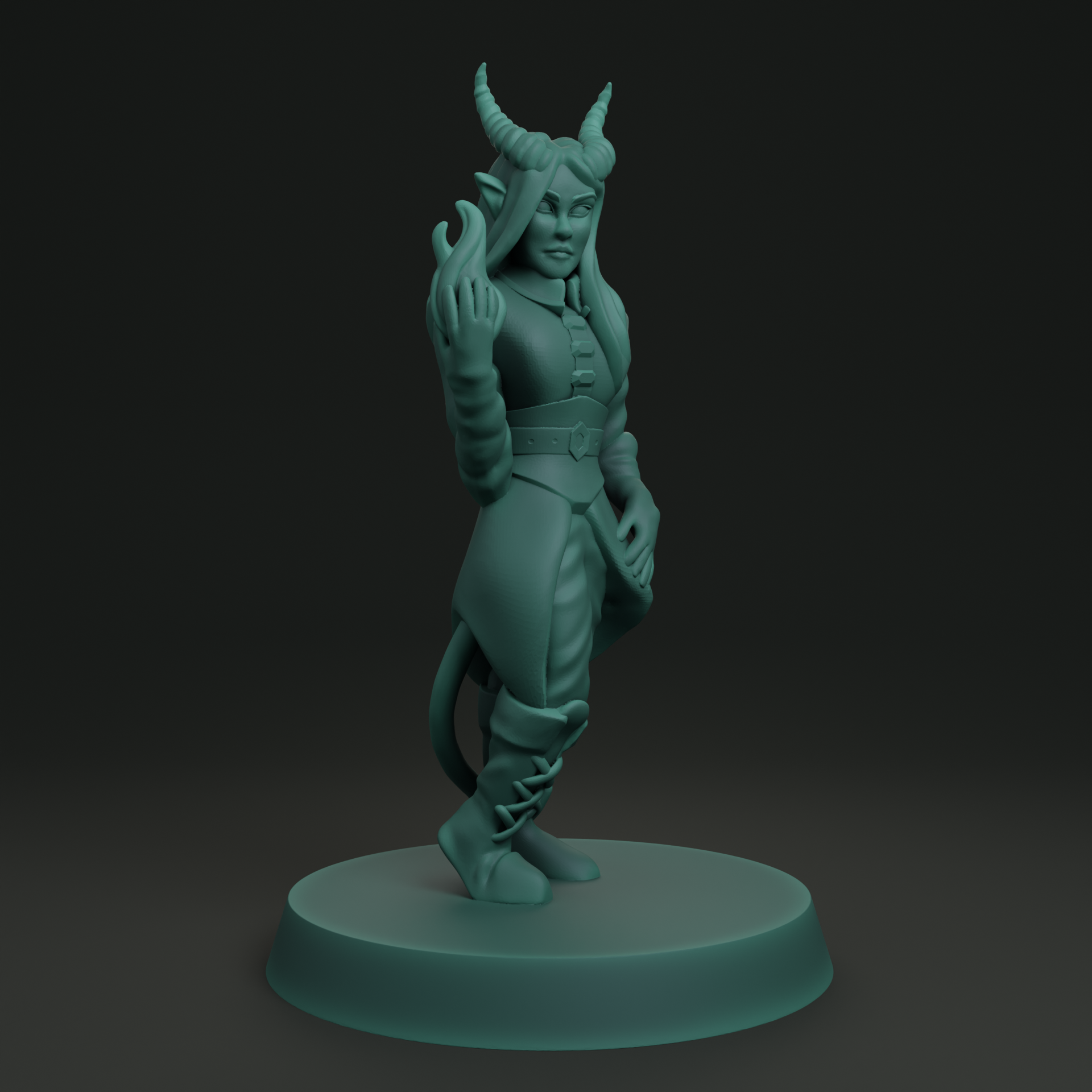 Tiefling wizard female FDM supportless