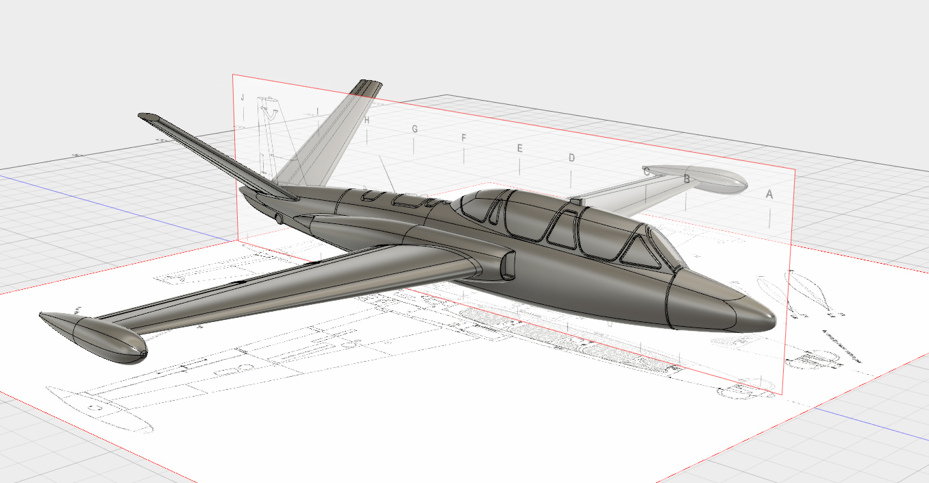 Easy to print Fouga Magister (esc: 1/64)