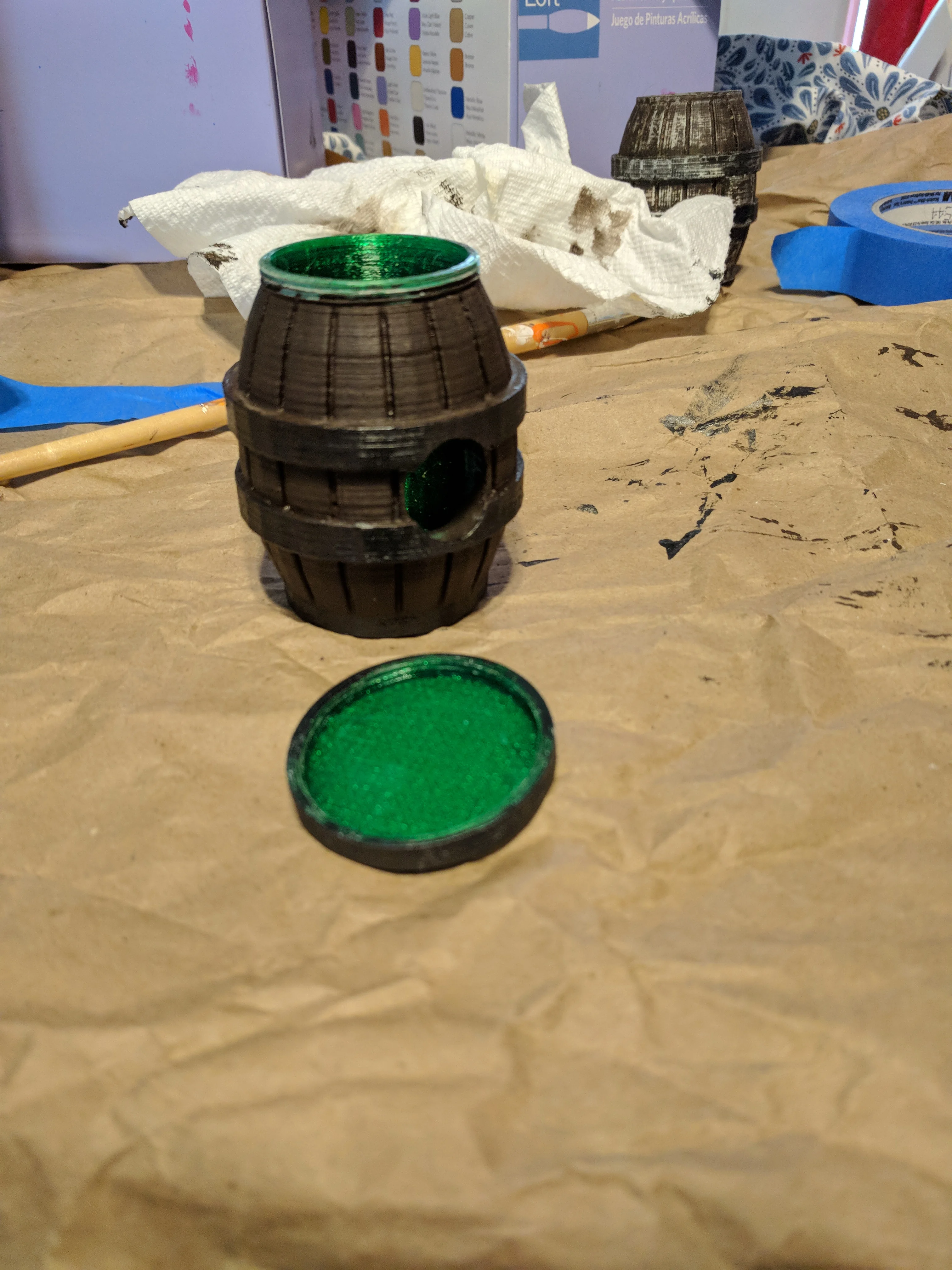 Dog poop bag barrel w/ screw cap