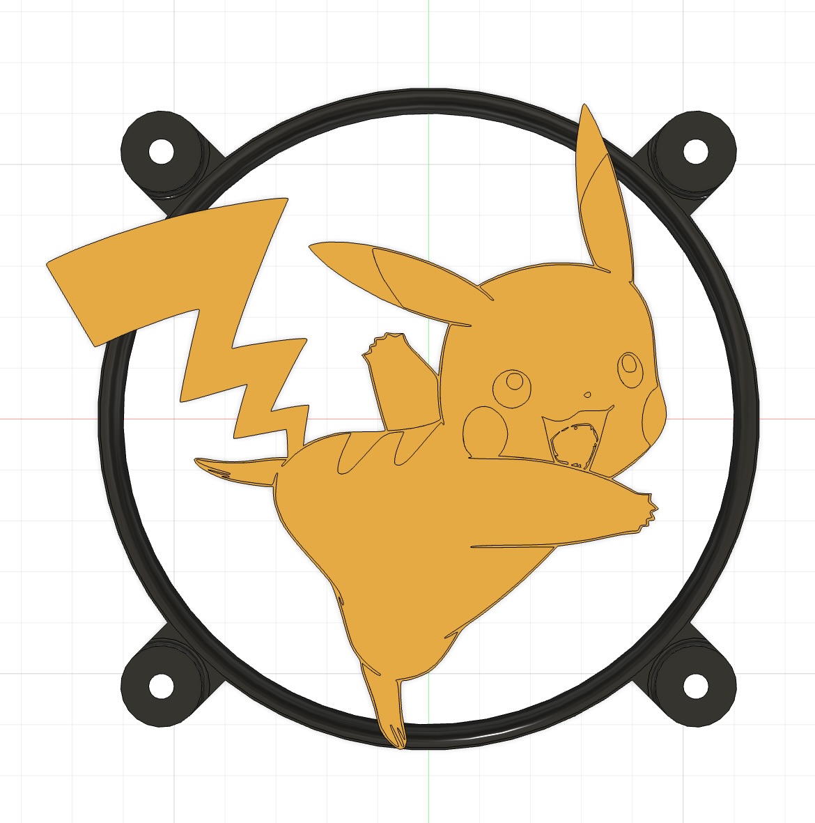 Pikachu 120mm PC Fan Cover - Playful Decorative Look