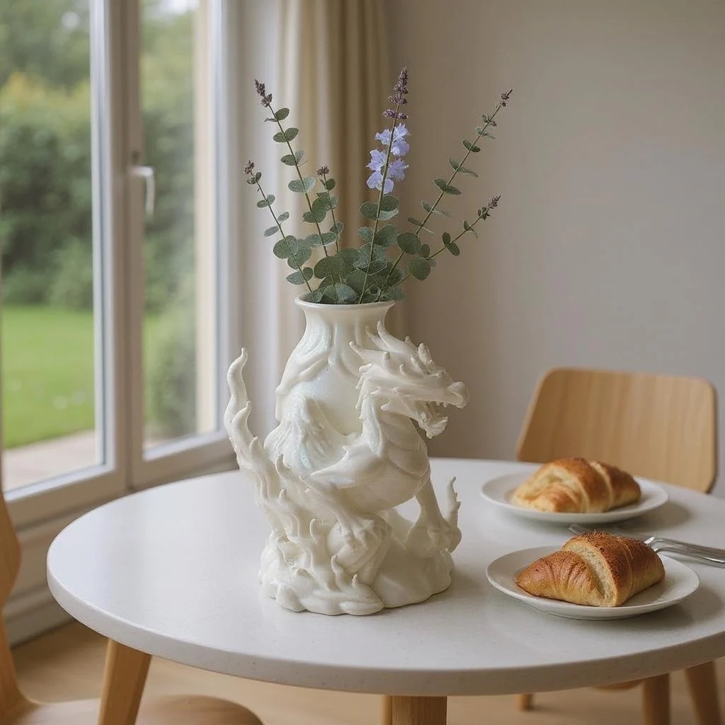 Dragon Flame Vase – Majestic 3D Printed Vase with Fire and Scale
