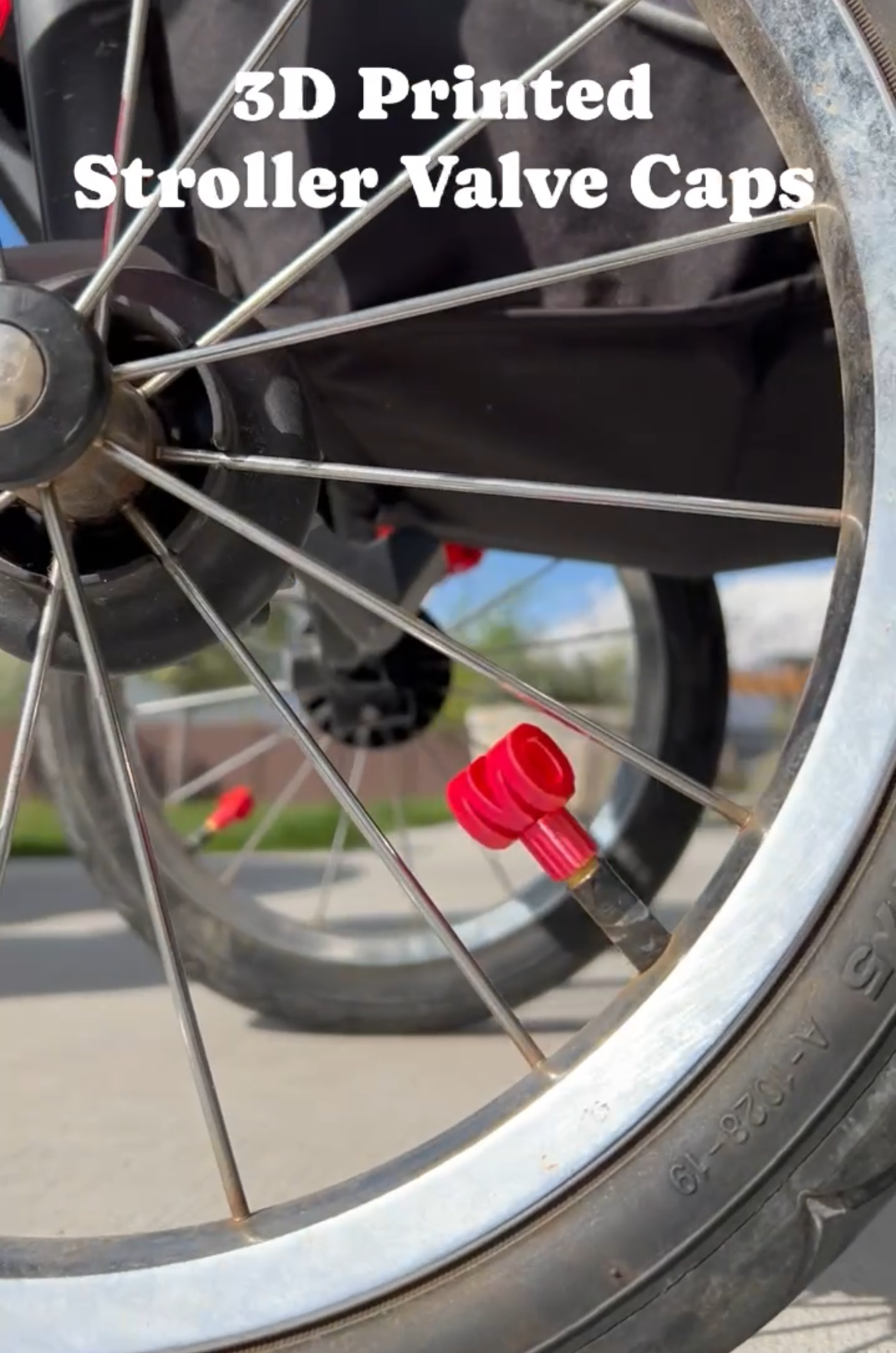 Mom Dad Stroller Chromie Valve Caps
