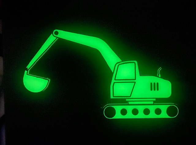 Glow in the dark excavator for boys