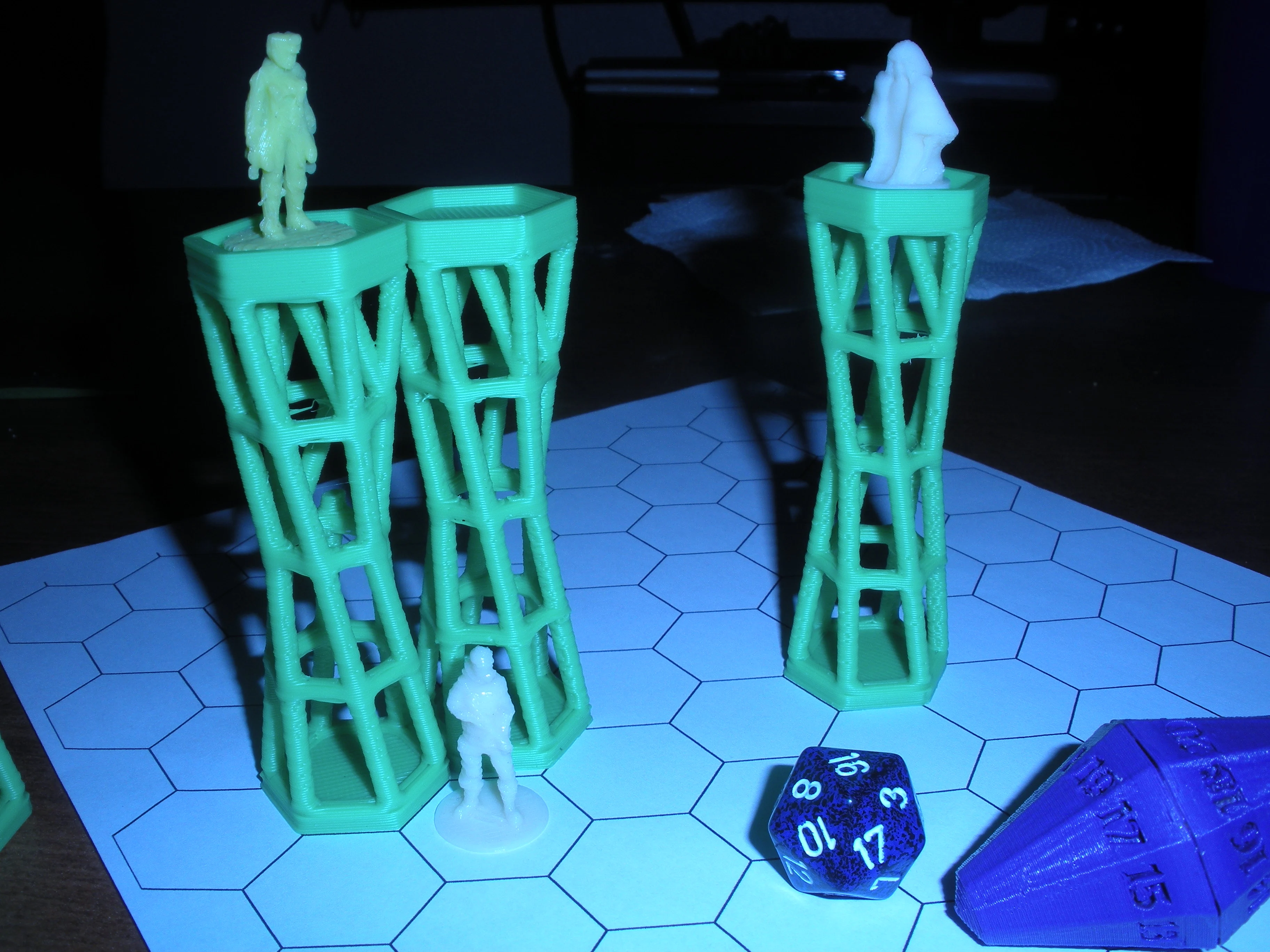 Flying RPG hex grid prop
