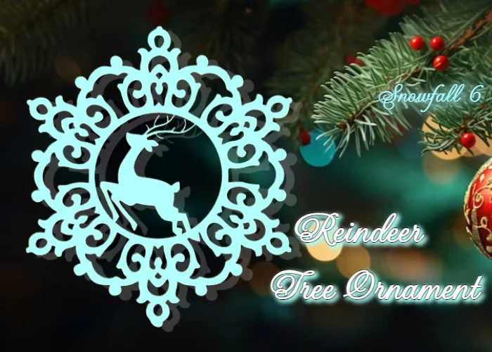 Reindeer Snowflake Tree Ornament - Snowfall 6
