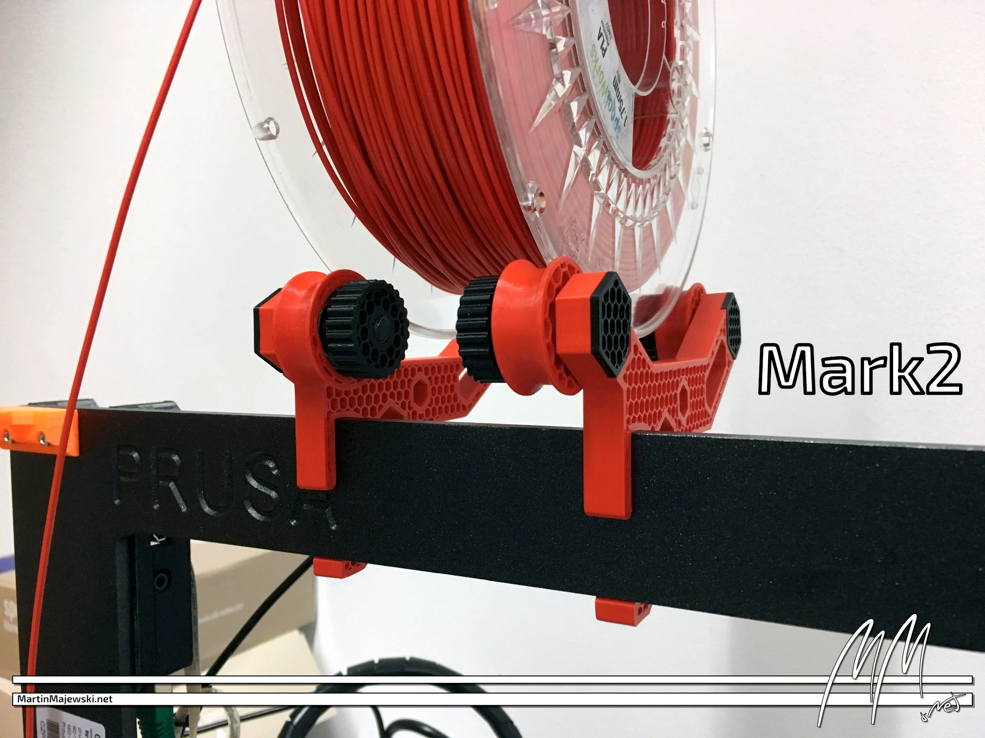 Prusa i3 MK2(s) & MK3 Spool Holder - Frame Mount - Top Loader