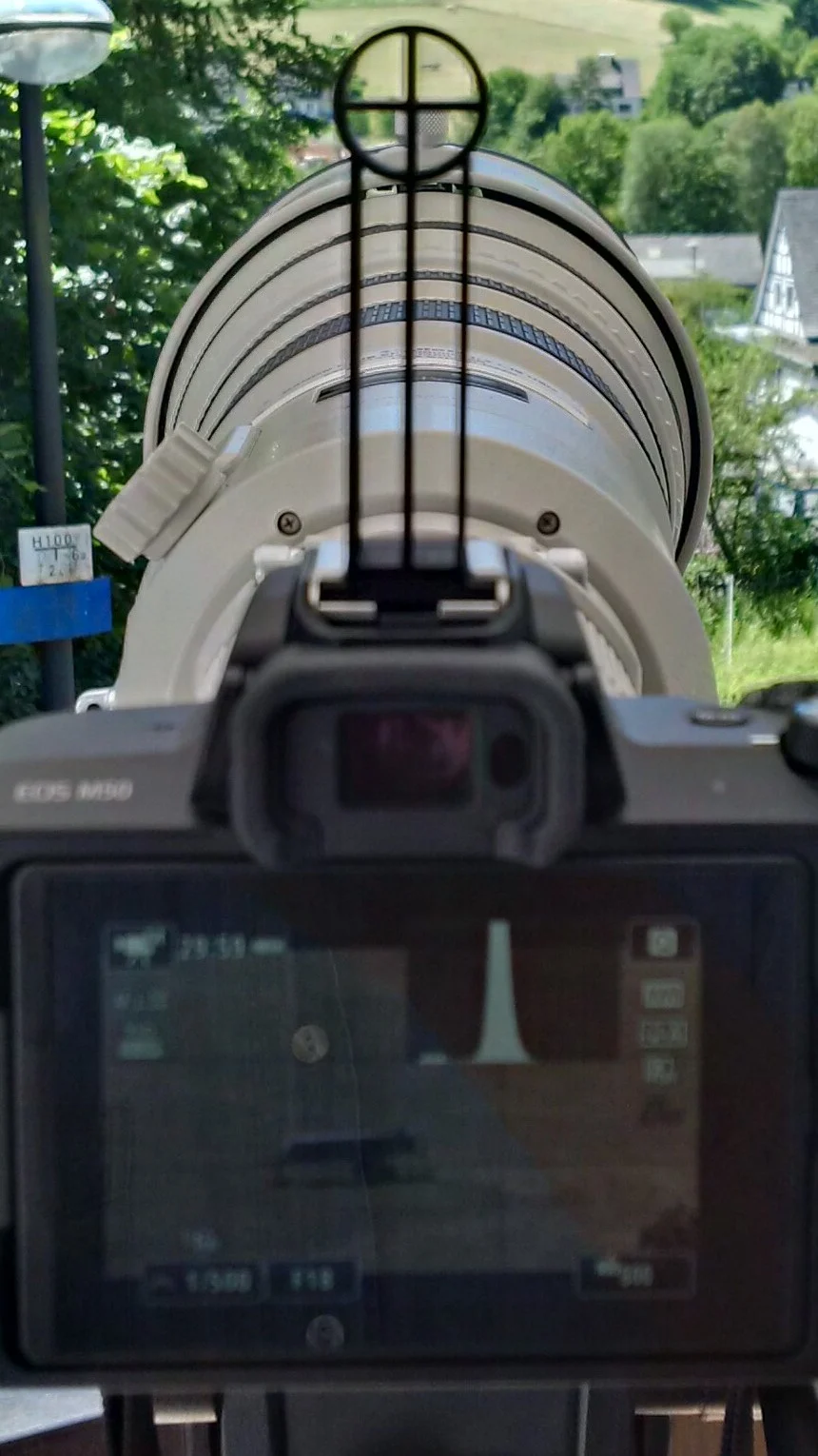 crosshair finder for CANON EOS M50 and EF 500 1:4 L IS USM